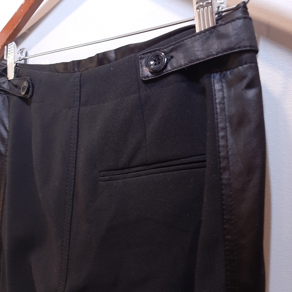 Ana Sousa Faux Leather Panel Dress Pants Portugal Designer Womens Size 4 Black - Picture 8 of 12